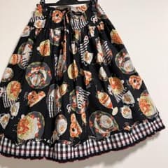 ピンクハウス チェリーチェリーパッチワークスカート ブラック 