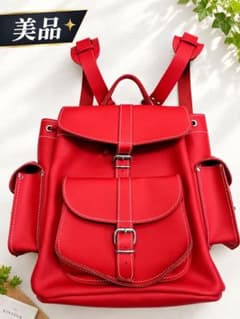 【英国製・美品】GRAFEA グラフィア 本革 レザー リュック レッド 赤のサムネイル