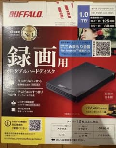 BUFFALO ポータブルHDD 1.0TB HD-PCG1.0U3-BBAのサムネイル