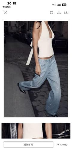 ZARA 完売　今期ビーズデニム　32ザラ　ジーンズのサムネイル