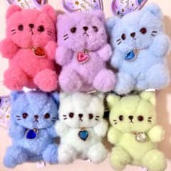 【9/5まで出品】ハッピーバースカラー　プラッフィー 猫　ぬいぐるみ　6色 ハッピーバースカラー プラッフィー ねこ 猫 ぬいぐるみ キーリング 6