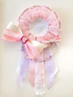 No.674 ハンドメイド ロゼット マーメイドピンクのサムネイル