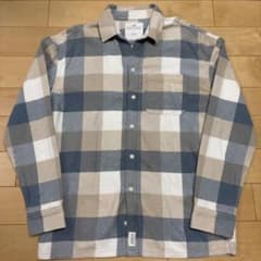 HOLLISTER ネルシャツ チェック柄 ベージュ ブルー Mのサムネイル