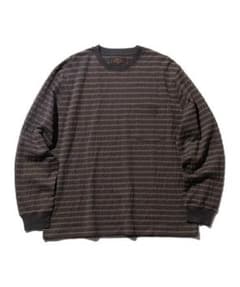 BEAMS PLUS ジャカード ストライプ L/S ポケットTシャツ XLのサムネイル