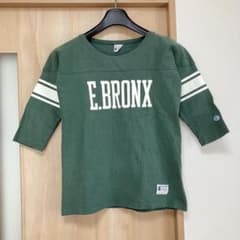 チャンピオン フットボールシャツ 七分袖 グリーン グッドフェード 復刻ランタグ
