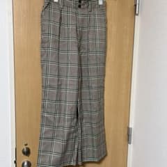 チェック柄 ワイドスラックス　Mサイズのサムネイル