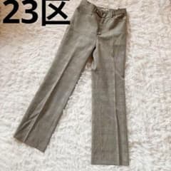 [23区] Slimming Full-Length Pants (M) Gray Glen Check Pattern