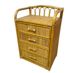 【昭和レトロ】ラタン　４段チェスト 昭和レトロ ラタンチェスト 4段 引き出し箪笥 古家具 ビンテージ