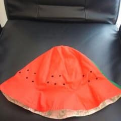 すいかと花柄リバーシブルの帽子のサムネイル