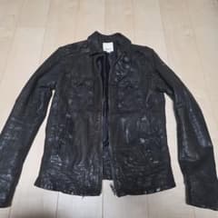 DIESEL シングルライダース レザージャケット ブラックのサムネイル