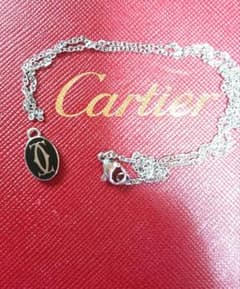 正規 美品】Cartier 2Cダブルシー銀色ロゴチャーム/ネックレスチェーン