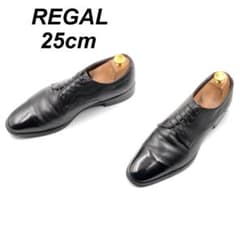 【美品】REGAL リーガル 外羽根 プレーントゥ レザーシューズ 25cm 極美品✨REGAL V081 外羽根 プレーントゥ ドレスシューズ 25.5cm