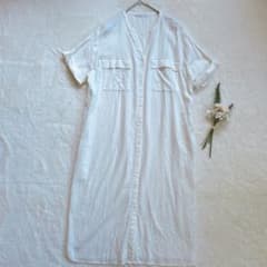 AMERICAN HOLIC 麻混 シャツワンピース オフホワイト リネンのサムネイル