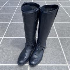 【FRYE】フライ　ロングブーツ　ブラック　7B ベルト付き　エンジニアブーツ FRYE】フライ ロングブーツ ブラック 7B ベルト付き エンジニアブーツ