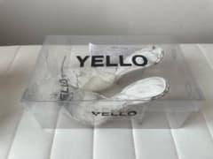 호시 아야 YELLO 대리석 무늬 클리어 힐 뮬 신품 미사용