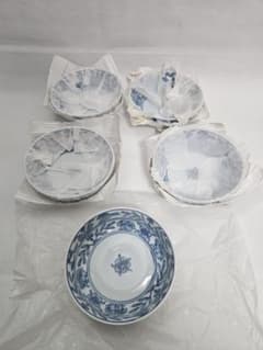 たち吉 染花鳥 煮物鉢 5枚セット 新品・未使用のサムネイル