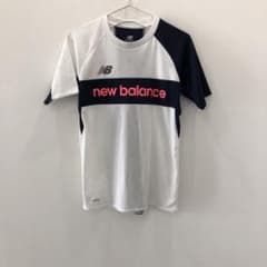 J1503 New Balance スポーツTシャツ ホワイト/ネイビーS