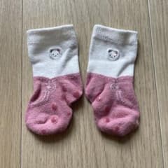 familiar 白×ピンク ベビー靴下のサムネイル