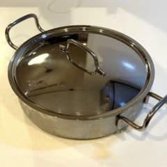 ジオプロダクト 浅型両手鍋/28cm GEO-28S 両手ハンドル・フタ付 - メルカリ