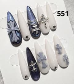 551現品マグネット ちゅるん十字架 ギャル シズニルック ロングネイル