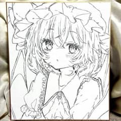 手描きイラスト【中色紙】東方Project レミリア・スカーレットのサムネイル