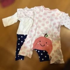 ベビー ロンパース 2枚セット いちご ドット柄のサムネイル