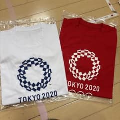 도쿄 2020 올림픽 공식 T셔츠 M신품 태그 첨부 엠블럼 2장 세트