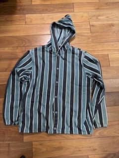 90年代　BEAMS ストライプ柄 フード付きシャツのサムネイル