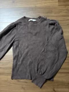 MOUSSY リブニット ブラウン F パフスリーブのサムネイル