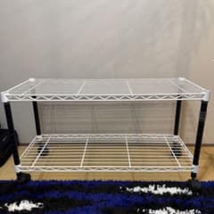 ERECTA スチールラック 2段 テレビ台 ホームエレクター アクリル板 ERECTA スチールラック 2段 テレビ台 ホームエレクター アクリル板