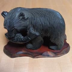木彫り 熊 鮭 置物 伝統工芸品 木彫り 熊 置物 鮭 伝統工芸 札幌 - メルカリ