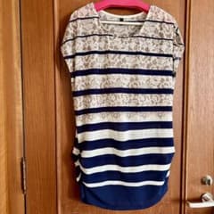 花柄 ボーダー チュニック 半袖 M〜Ｌサイズ 薄手のサムネイル