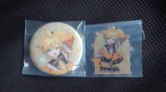 グッスマくじ初音ミク F賞　グリッター缶バッジ＆ステッカーセット　鏡音レンのサムネイル