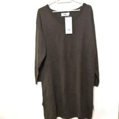 AZUL ブラウン　薄手　春 ニットワンピース 　レディースМサイズ