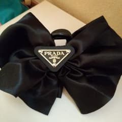 PRADA ブラックサテンリボンヘアクリップ【大きめ】ラスト1点☆のサムネイル