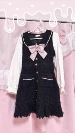 ♡ LIZ LISA ツイードハートボタンワンピース♡のサムネイル