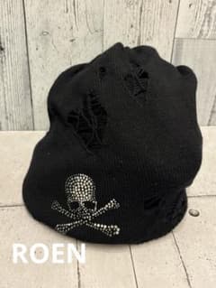 ♦︎ ROEN ロエン　ダメージ加工　ニット帽　ビーニー　スカル　スワロフスキー ♦︎ ROEN ロエン ダメージ加工 ニット帽 ビーニー スカル