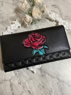 新品未使用　レディース　長財布　牛革　花柄のサムネイル