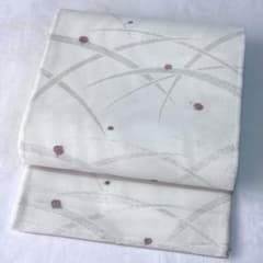 名古屋帯】開き仕立て 白色 洗える 露芝 銀糸 盛夏 薄物 - メルカリ