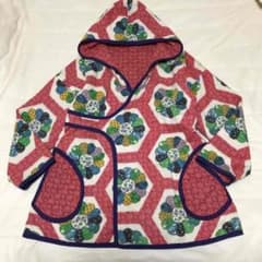 70s vintage カラフル フラワー パッチワーク キルト ジャケットのサムネイル