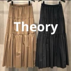 美品✨Theory ロングスカート ブラック フレア ティアード　ギャザー 美品✨Theory ロングスカート ブラック フレア ティアード ギャザー