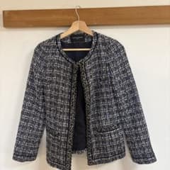 最終！UNITED ARROWS ツイード ノーカラージャケットのサムネイル