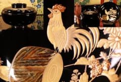 tatsuya様専用 BJ133 時代輪島 加賀蒔絵 鶏図 吸物椀 十一客 木製