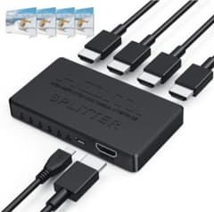 スプリッター 1入力4出力 4K HDMI 分配器 4画面同時出力 NA12のサムネイル