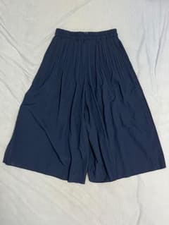 キュロットパンツ ワイドパンツ ネイビー 無地のサムネイル