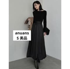 美品｜anuansサテンバルーンスカート BLACKのサムネイル