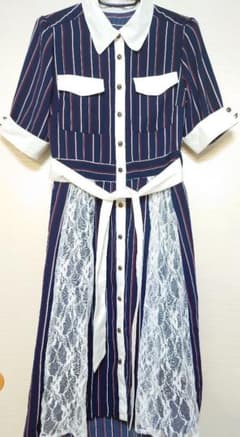 [axes femme]マルチストライプ柄シャツワンピースのサムネイル