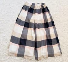 美品 チェック ガウチョパンツ ピンク ブルーレーベルクレストブリッジ