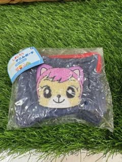 しまじろう ふわふわデニムポーチ にゃっきい ガチャのサムネイル