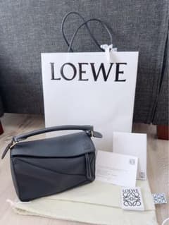 LOEWE パズルバッグ　スモール　濃紺＆ブラック　刻印　ゴールド金具のサムネイル